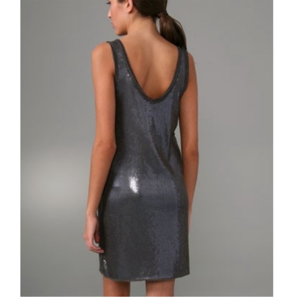 Vince Shimmering Sequin Mini Dress - Dark Gray - Picture 2 of 12